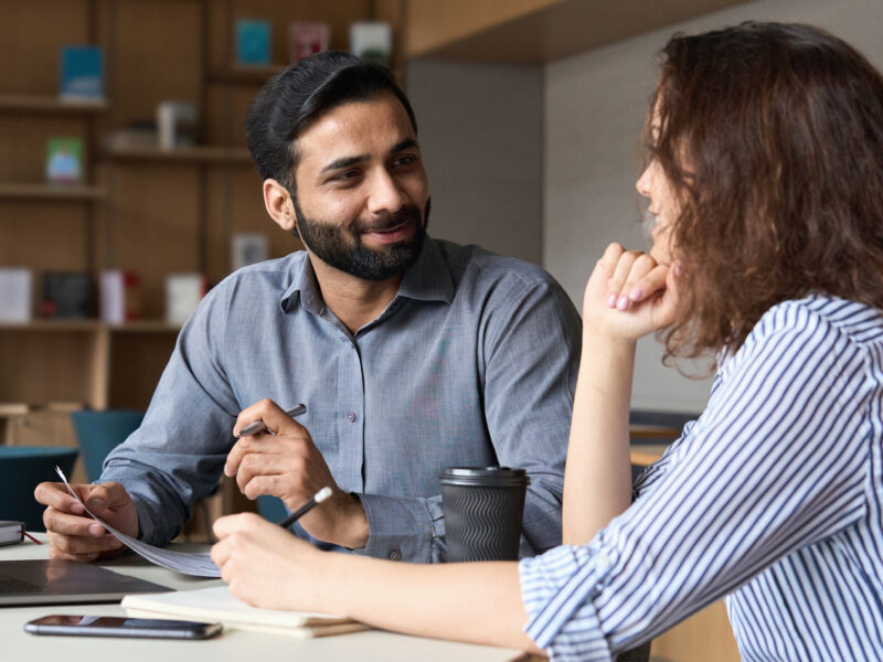 Two people in a helpful disussion